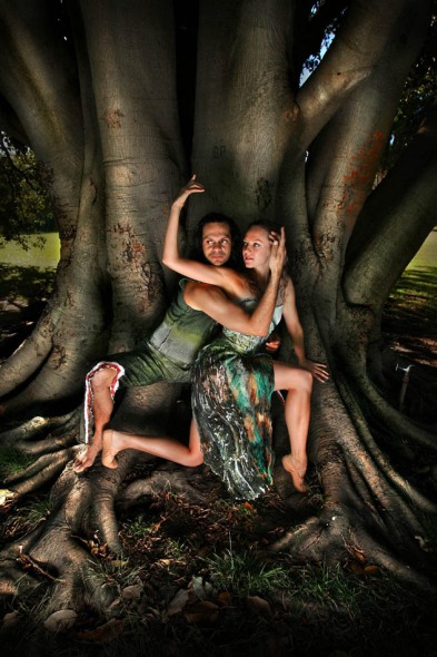 Annabel Bronner Reid from the Australian Ballet and Sidney Saltner from Bangarra indigenous dance comapny, the two groups have come together to create a performance called  Amalgamate , inspired by the comming together of coast and rainforest.  Photograph By Craig Sillitoe/The Sunday Age